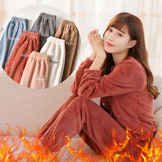 Women’s Loose Warm Coral Plush Pajamas Set