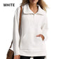 Women’s Casual Half-zip Lapel Pullover Tops with High-low Hem