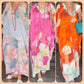 Lightweight long dress with half sleeves in floral print