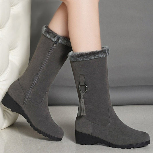 Women's Casual Thermal Faux Plush Snow Boots