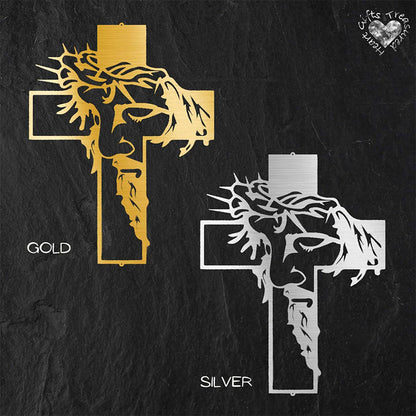 Jesus Cross Metal Sign Christ Wall Decoration
