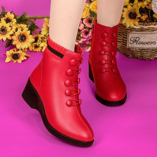 Stylish Elegant Wedge-heel Ankle Boots for Women