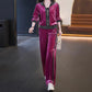 🎉Happy New Year! 50% OFF 🛍️Women's Velvet-Like Contrast Color 2-PieceTracksuit