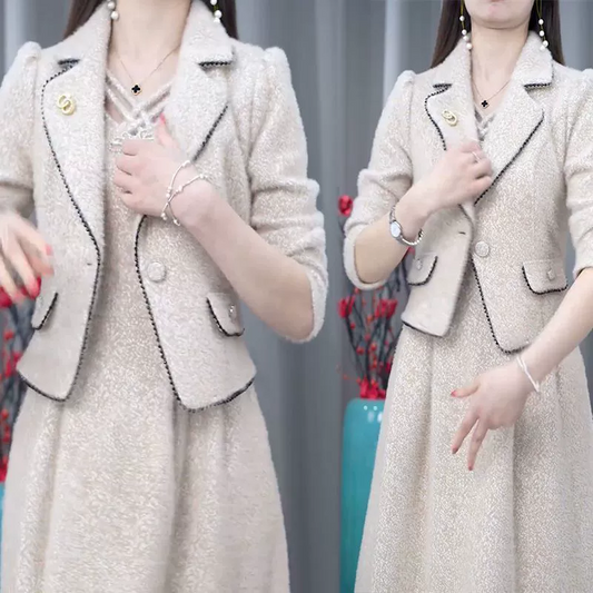 Women’s Fashion Blazer and Sleeveless Dress 2 Piece Set