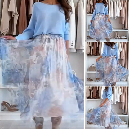 🌷🩵Spring Limited Sale 50% OFF🩵🌷Blue Set Bow Back Top & Tulle Skirt