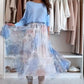 🌷🩵Spring Limited Sale 50% OFF🩵🌷Blue Set Bow Back Top & Tulle Skirt