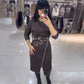 💕What should I wear tomorrow?💕Women's Fashion Waistline Long Sleeve Dress