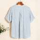 Women's Casual Oversized V-Neck Striped Top
