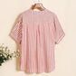 Women's Casual Oversized V-Neck Striped Top