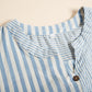 Women's Casual Oversized V-Neck Striped Top