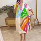 Women’s V-Neck Short Sleeves Printed Dress