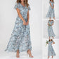 💐LAST DAY SALE 50% OFF💐Short Sleeve Long Dress with Floral Print