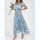 💐LAST DAY SALE 50% OFF💐Short Sleeve Long Dress with Floral Print