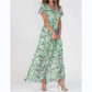 💐LAST DAY SALE 50% OFF💐Short Sleeve Long Dress with Floral Print