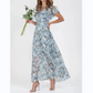 💐LAST DAY SALE 50% OFF💐Short Sleeve Long Dress with Floral Print