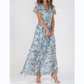 💐LAST DAY SALE 50% OFF💐Short Sleeve Long Dress with Floral Print