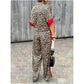 🌸Spring Hot Sale 50% OFF💐 Women's 2-Piece Leopard Print Outfit Button-Down Shirt & Wide-Leg Pants