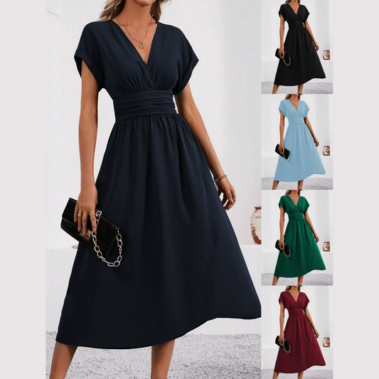 🎉Limited Sale🎉Women's V-neck Nipped-in Waist Dress