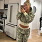 Trendy Camouflage Sweatshirt Set