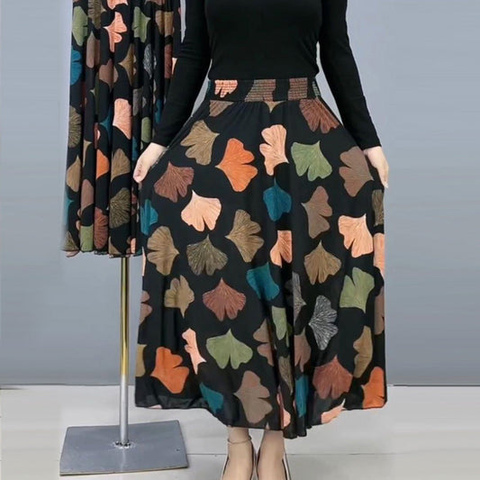 💥Limit Time 50% OFF🎉Women's Fashion High Waist Floral Pleated Long Skirt
