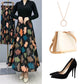 💥Limit Time 50% OFF🎉Women's Fashion High Waist Floral Pleated Long Skirt