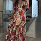 🌹HOT SALE 50% OFF🌹Women's V-Neck Floral Printed Pleated Dress