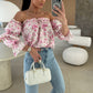 🌸Spring Specials🌸Floral Print Smocked Off-the-Shoulder Top
