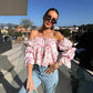 🌸Spring Specials🌸Floral Print Smocked Off-the-Shoulder Top