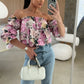 🌸Spring Specials🌸Floral Print Smocked Off-the-Shoulder Top