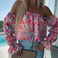 🌸Spring Specials🌸Floral Print Smocked Off-the-Shoulder Top