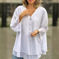 🔥Mother's Day Hot Sale 50%🔥Double-Layer V-neck Zipper 3/4 Sleeves Soft Tops
