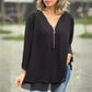 🔥Mother's Day Hot Sale 50%🔥Double-Layer V-neck Zipper 3/4 Sleeves Soft Tops