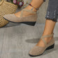 Elegant solid colour elasticated low heels