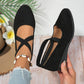 Elegant solid colour elasticated low heels