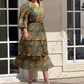 Women's Elegant Printed Flowy V-Neck Dresses