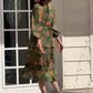 Women's Elegant Printed Flowy V-Neck Dresses