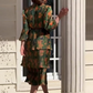 Women's Elegant Printed Flowy V-Neck Dresses