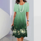Women's Elegant Floral Print Round Neck Dress