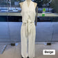 Women's 2-Piece Sleeveless Halter Top and High-Waist Wide-Leg Pants Set