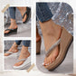 Women's Rhinestone Platform Flip Flops