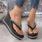 Women's Rhinestone Platform Flip Flops