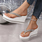 Women's Rhinestone Platform Flip Flops