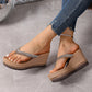 Women's Rhinestone Platform Flip Flops