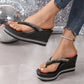 Women's Rhinestone Platform Flip Flops