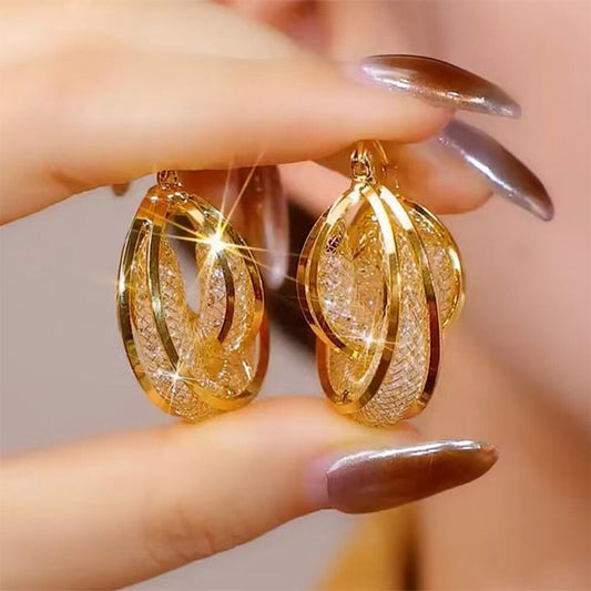 Sparkly Mesh Hoop Earrings