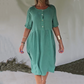 🔥Best Seller💘-Short Sleeve Cotton Linen Shirt Dress with Retro Style