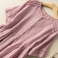 🔥Best Seller💘-Short Sleeve Cotton Linen Shirt Dress with Retro Style