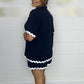 White Wave Cardigan + Shorts 2-Piece Set