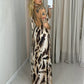 Women's Printed Halter Neck Maxi Dress