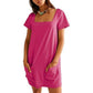 ✨ Square Neck Short Sleeve Pocket Dress | Limited Time Offer